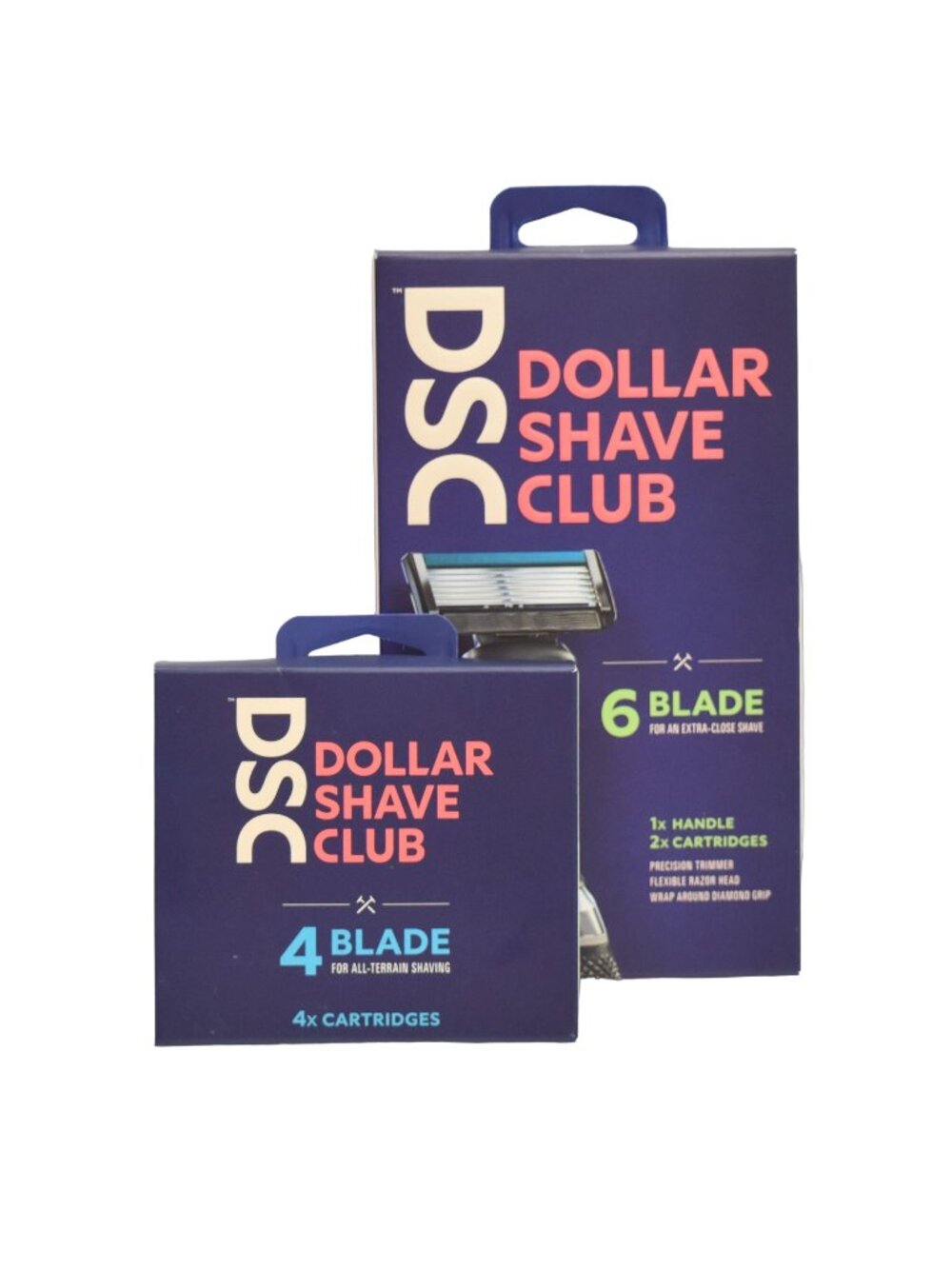 Dollar Shave Club Razor Handle 6 Blade and 4 Blade Cartridges Shaving Shaver Kit